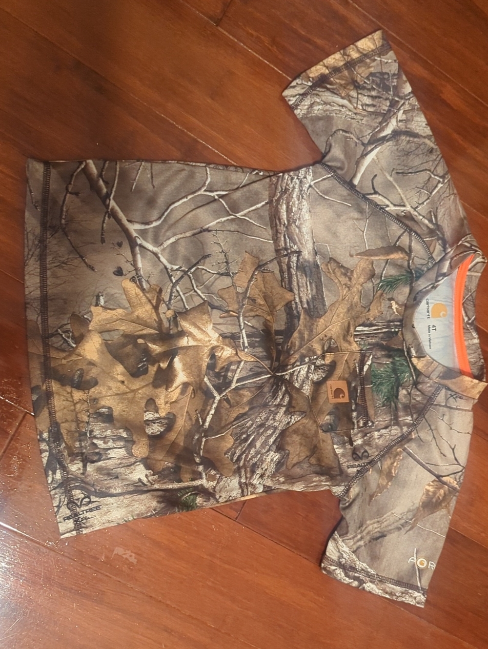 Carhartt Kids Short Sleeve Realtree-Style Camo Tee in Brown and Green